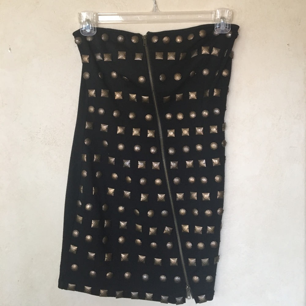 Black studded tube dress